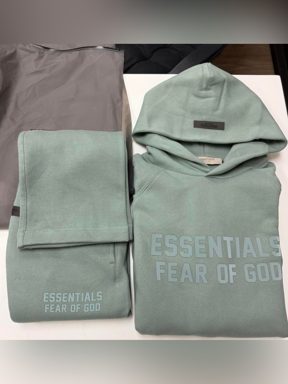 BRAND NEW Essentials Fear of God Mint Green Hoodie & Sweatpants Set